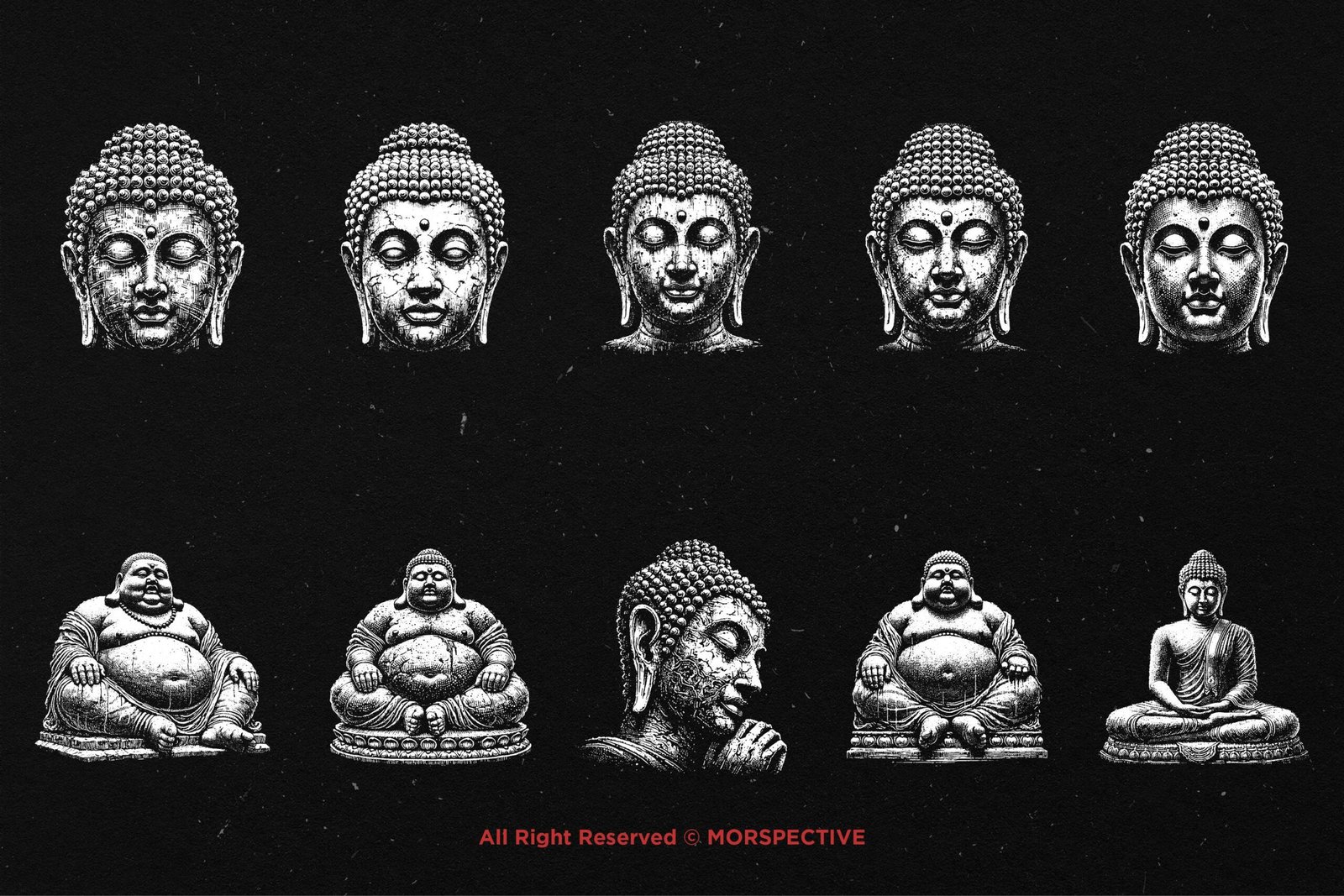 10 Bundle Dark Art Buddha Statue 5 10 Bundle Dark Art Buddha Statue - Image 5