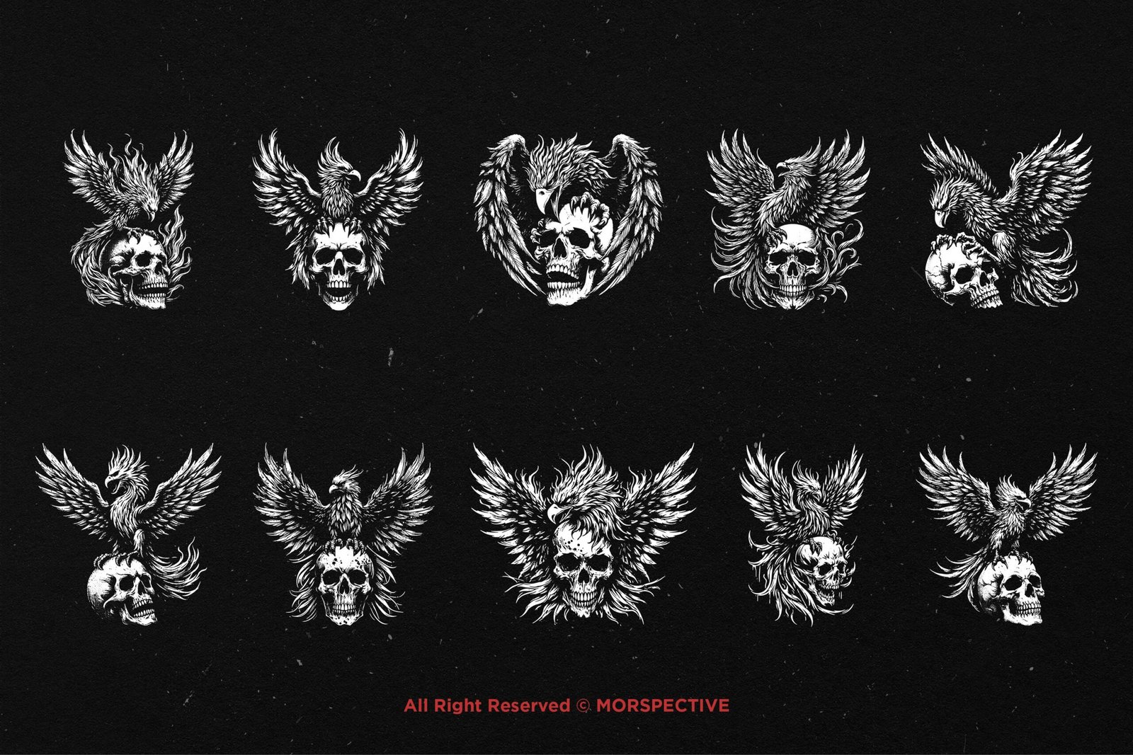 10 Bundle Dark Art Phoenix Skull 5 10 Bundle Dark Art Phoenix Skull - Image 5