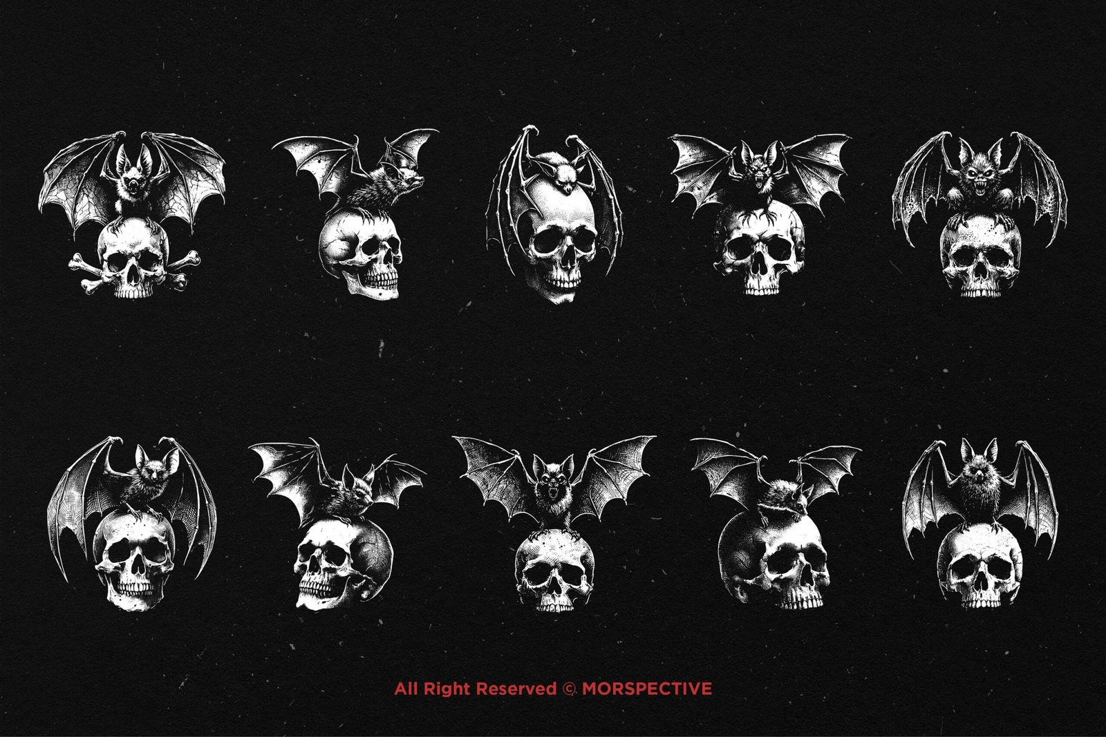 10 Bundle Dark Art Skull Bat 5 10 Bundle Dark Art Skull Bat - Image 5