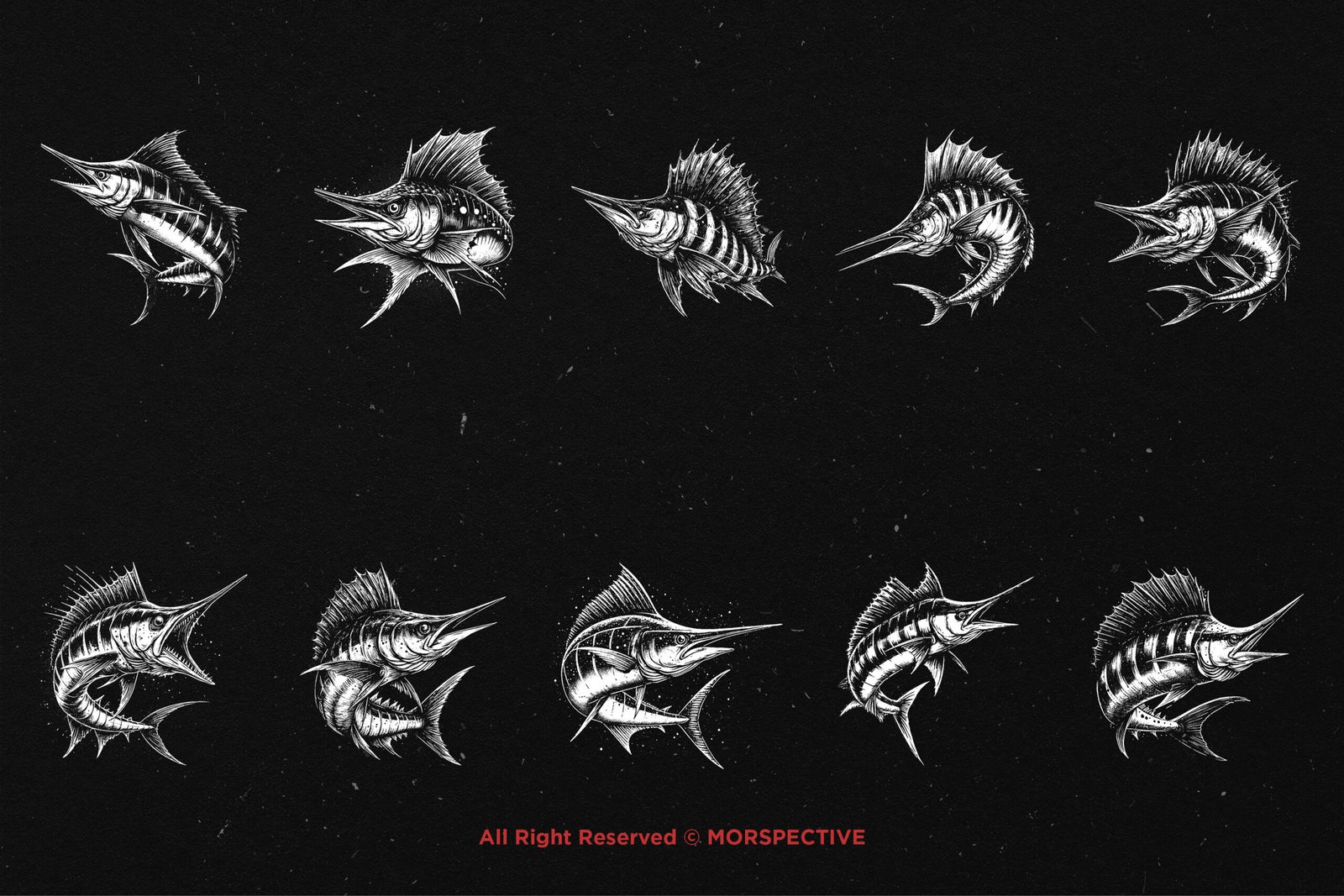10 Bundle Dark Art Marlin Fish 5 10 Bundle Dark Art Marlin Fish - Image 5