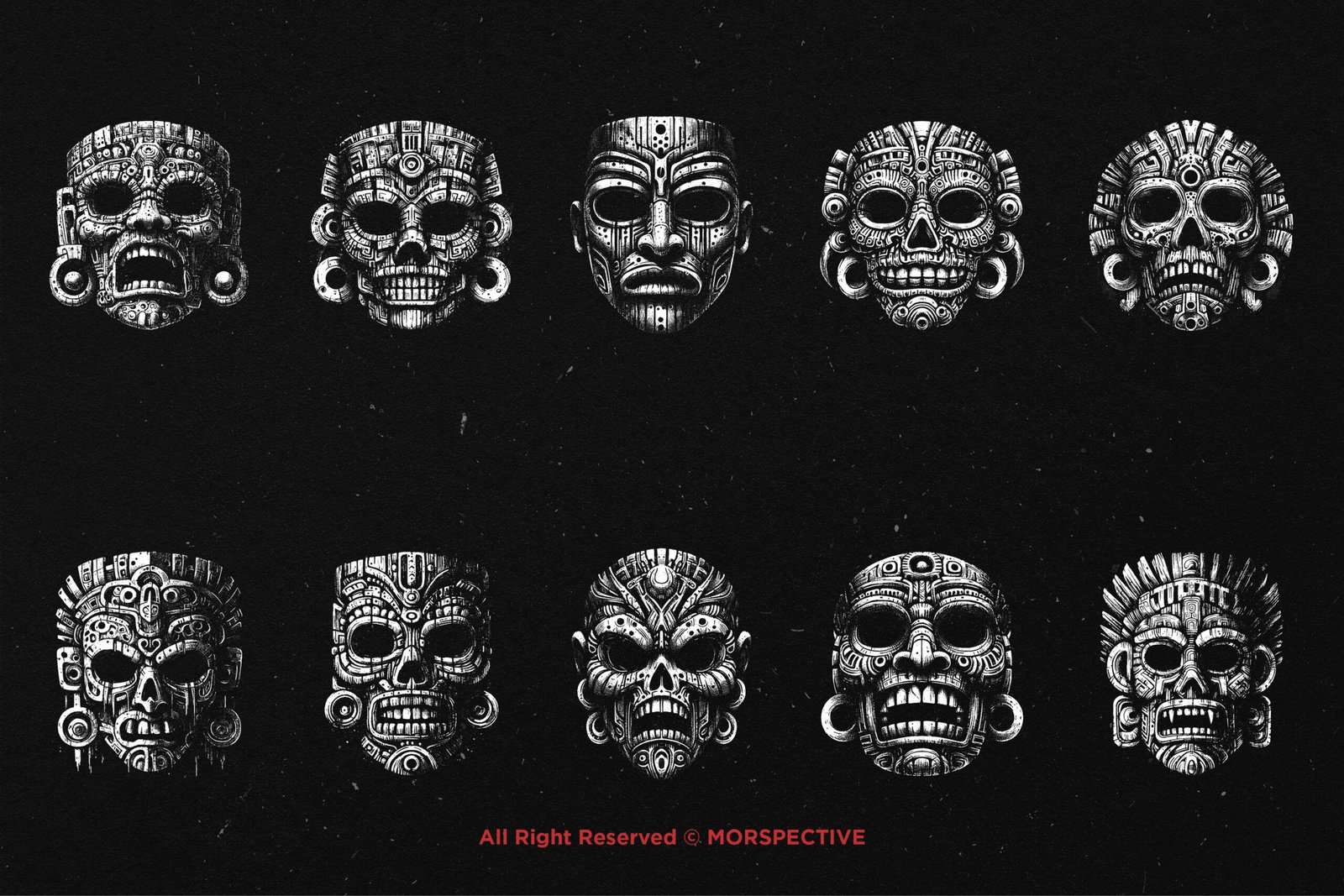 10 Bundle Dark Art Tribal Mask 5 10 Bundle Dark Art Tribal Mask - Image 5
