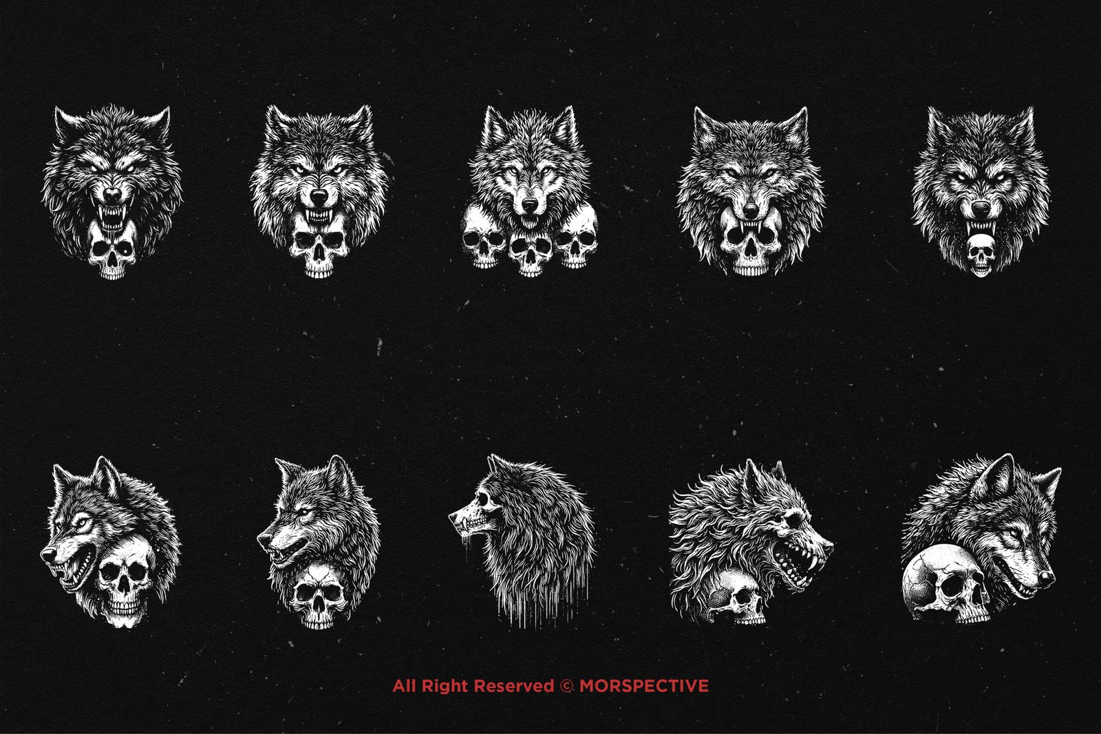 10 Bundle Dark Art Skull Wolf 5 10 Bundle Dark Art Skull Wolf - Image 5