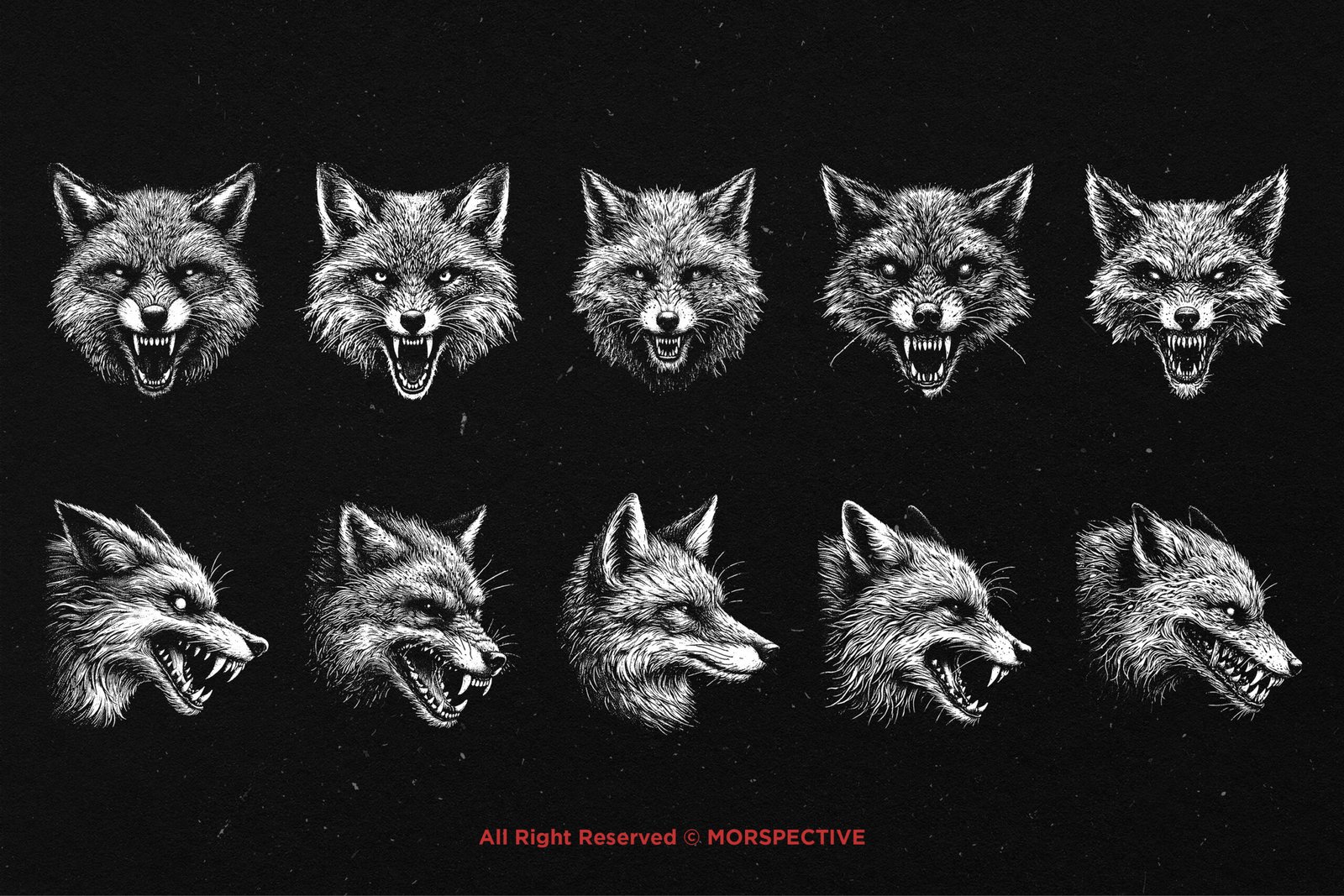10 Bundle Dark Art Fox Face 5 10 Bundle Dark Art Fox Face - Image 5