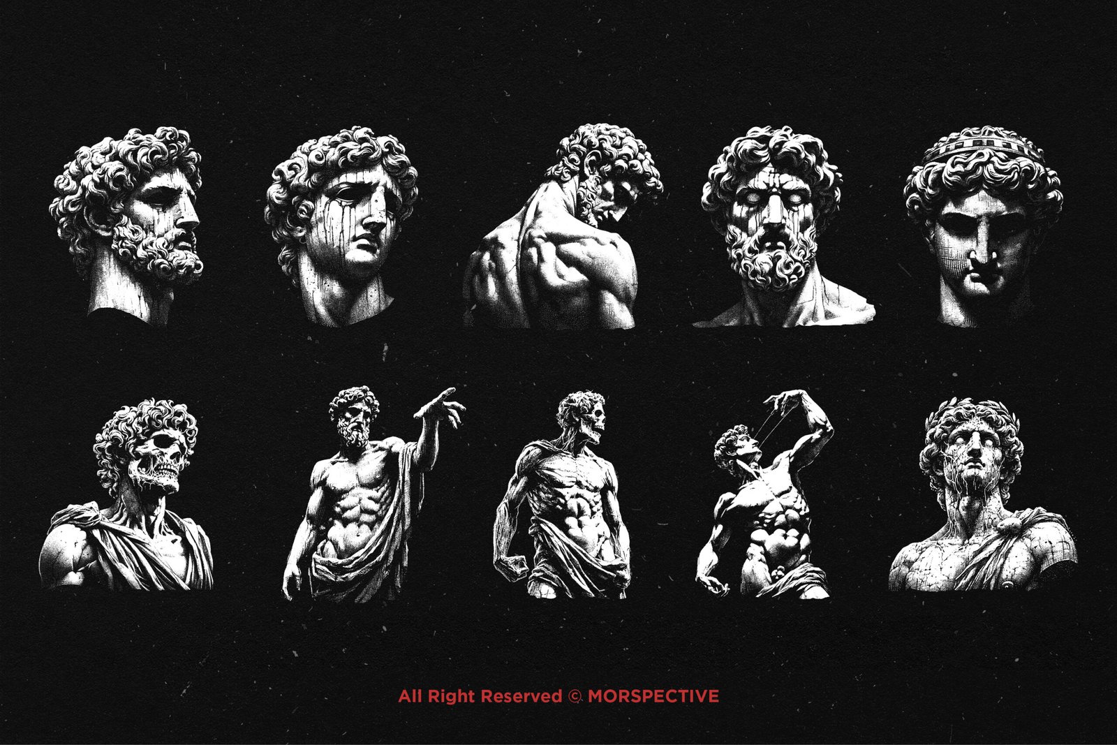 10 Bundle Dark Art Greek Roman Statue 5 10 Bundle Dark Art Greek Roman Statue - Image 5