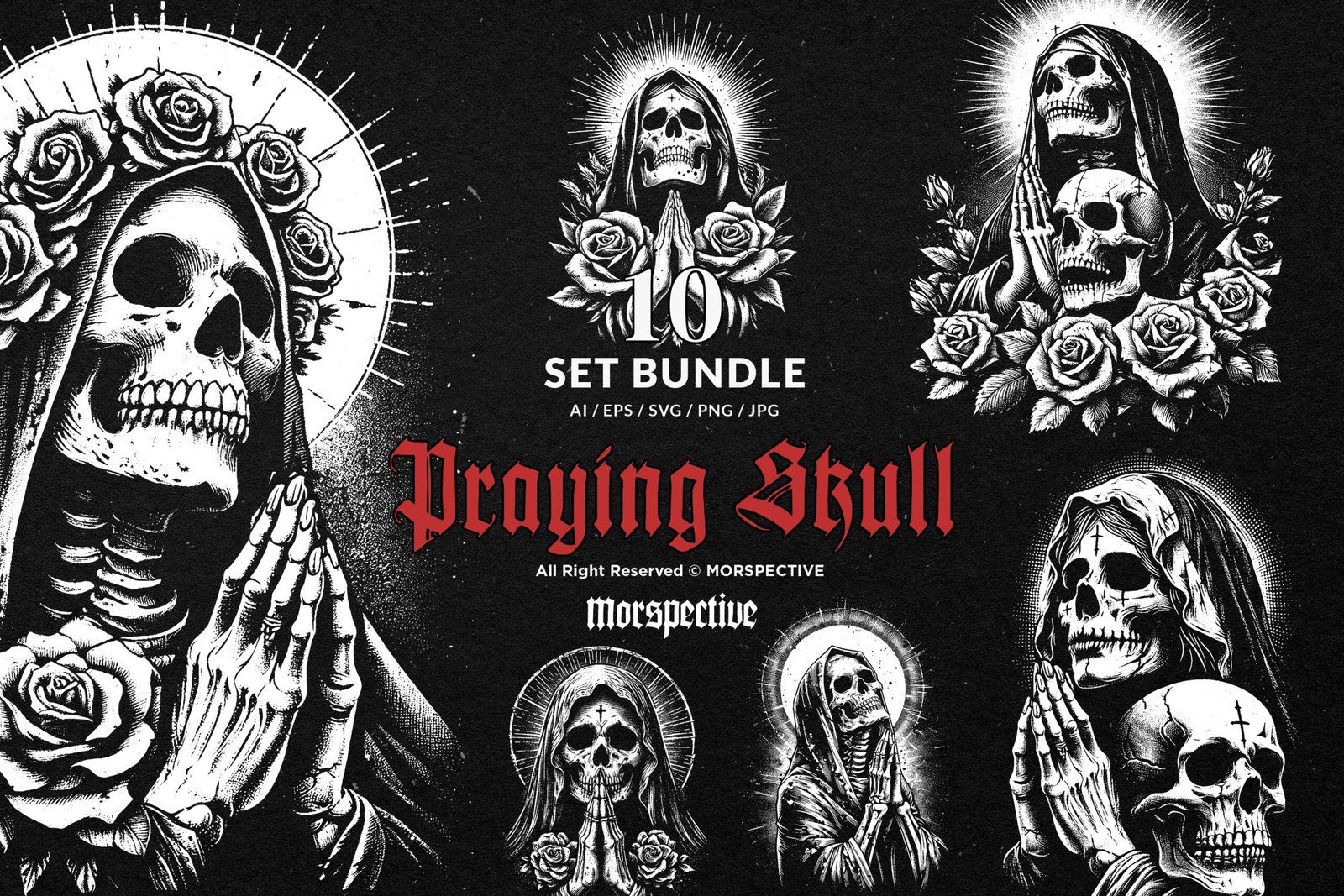 10 Bundle Dark Art Skull Praying Mother Marry 1 10 Bundle Dark Art Skull Praying Mother Marry