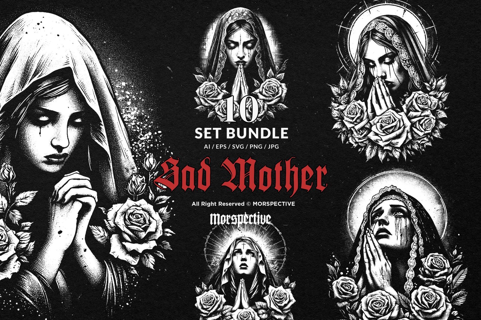 10 Bundle Dark Art Skull Sad Mother Marry 1 10 Bundle Dark Art Skull Sad Mother Marry
