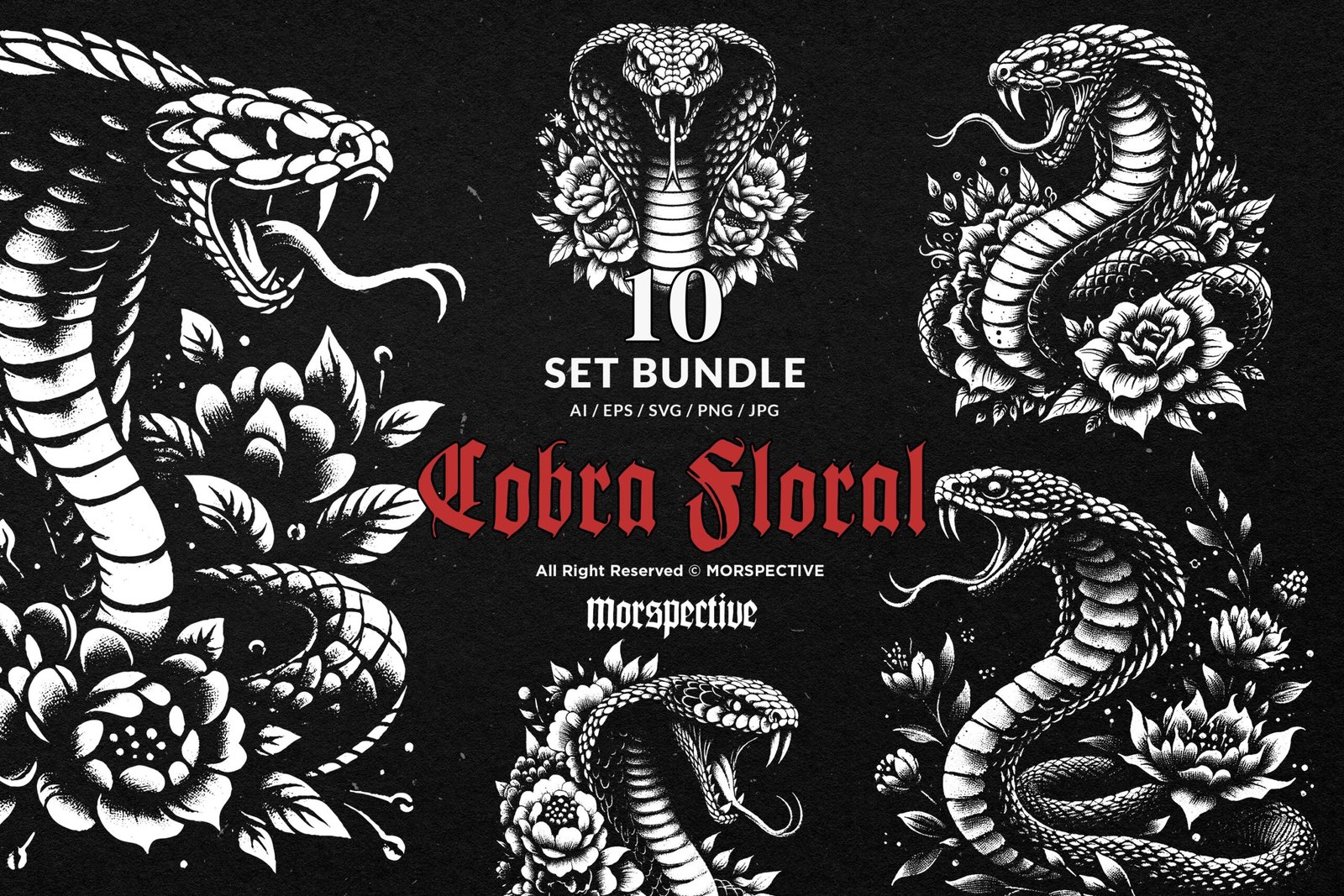 10 Bundle Dark Art Cobra Floral 1 10 Bundle Dark Art Cobra Floral