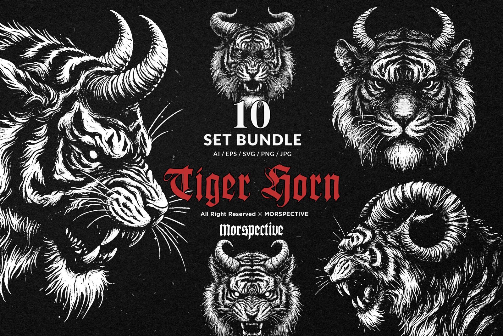 10 Bundle Dark Art Tiger Horn 1 10 Bundle Dark Art Tiger Horn