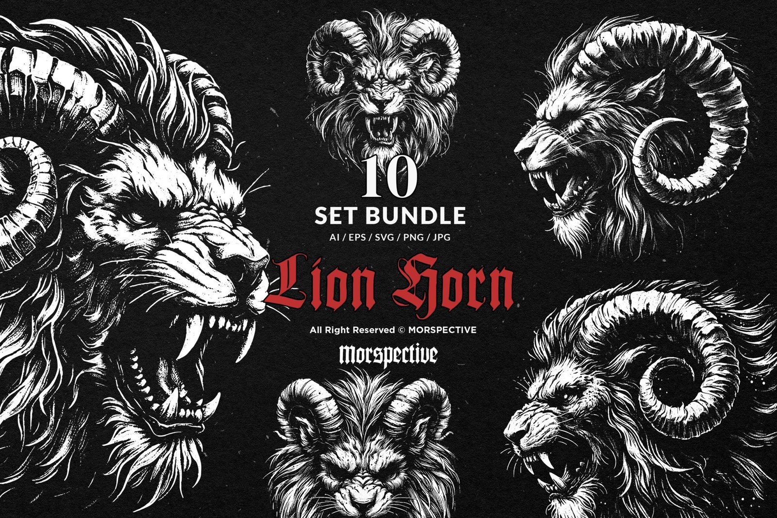 10 Bundle Dark Art Lion Horn 1 10 Bundle Dark Art Lion Horn