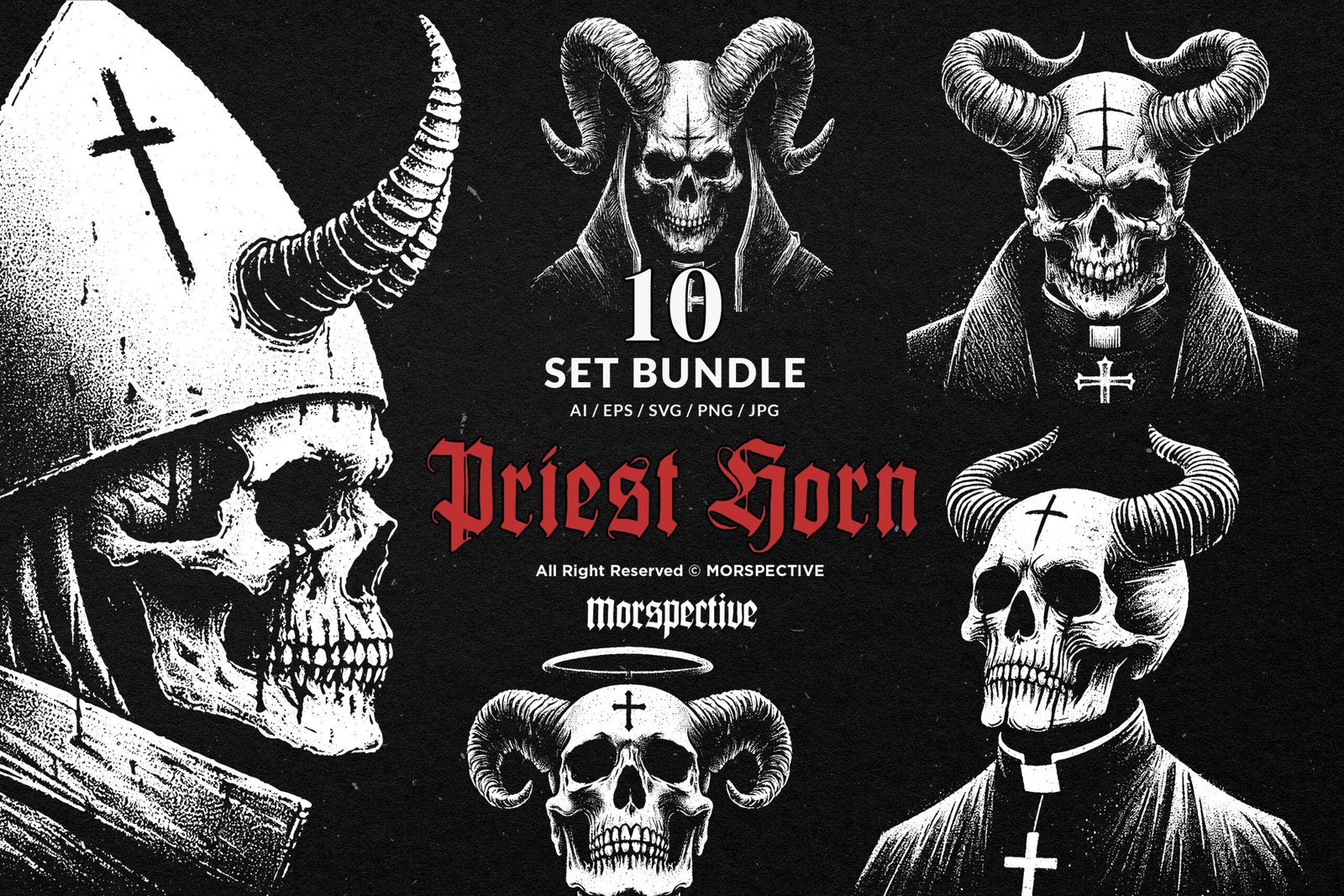 10 Bundle Dark Art Skull Priest Demon 1 10 Bundle Dark Art Skull Priest Demon