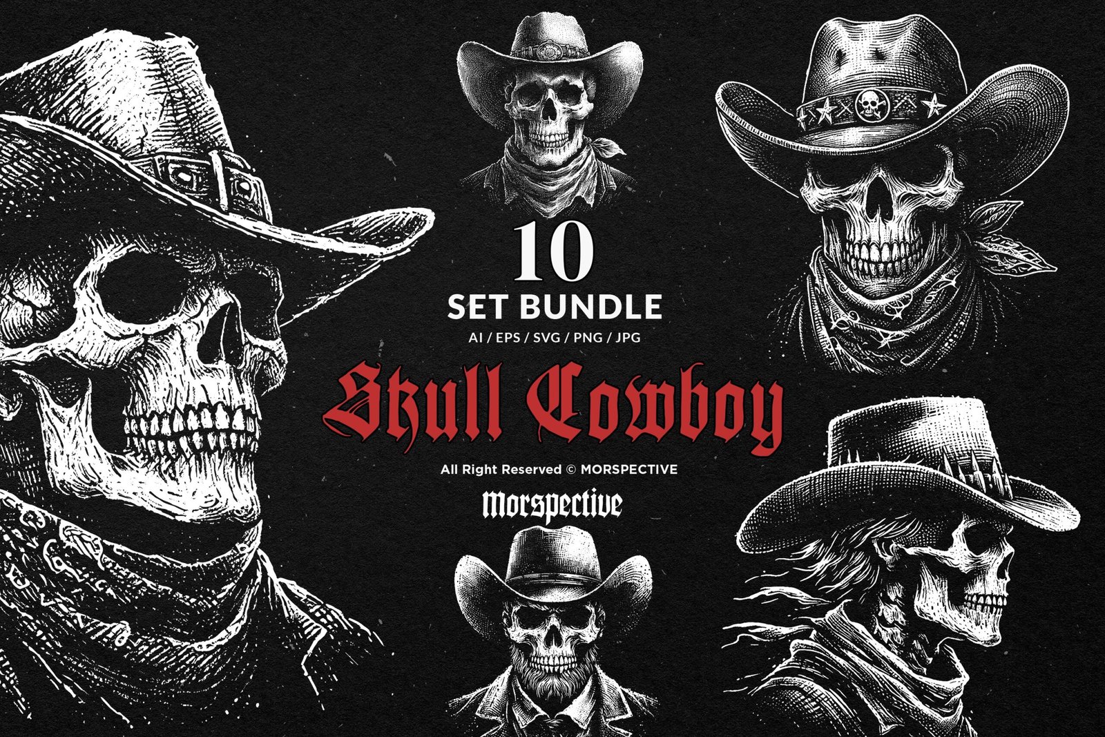10 Bundle Dark Art Skull Cowboy 1 10 Bundle Dark Art Skull Cowboy