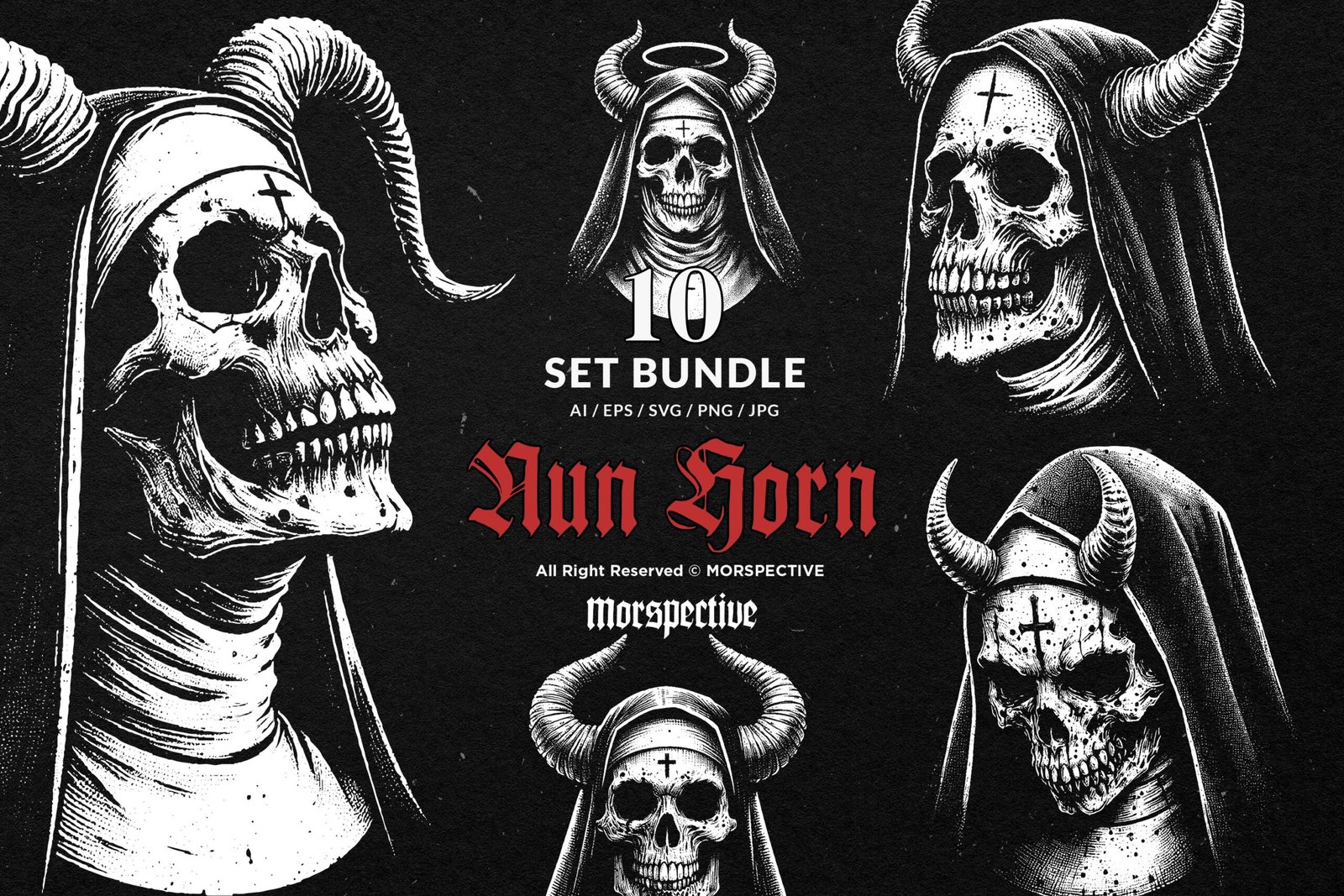 10 Bundle Dark Art Skull Nun Demon 1 10 Bundle Dark Art Skull Nun Demon