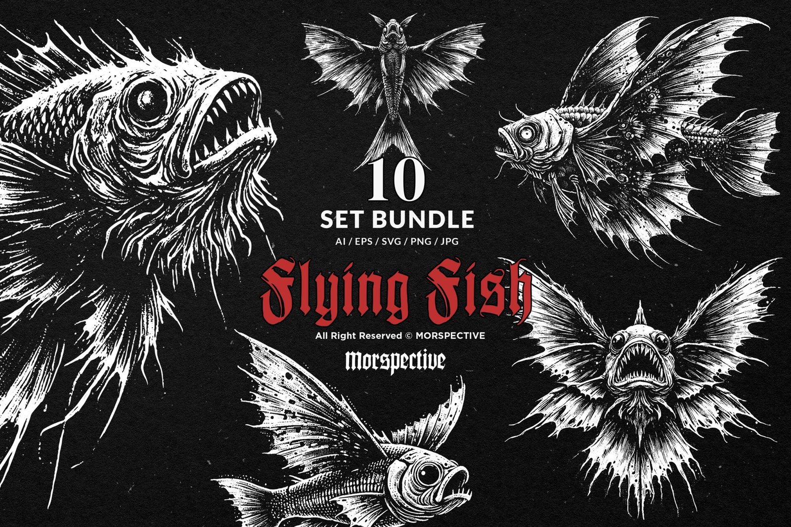 10 Bundle Dark Art Flying Fish 1 10 Bundle Dark Art Flying Fish