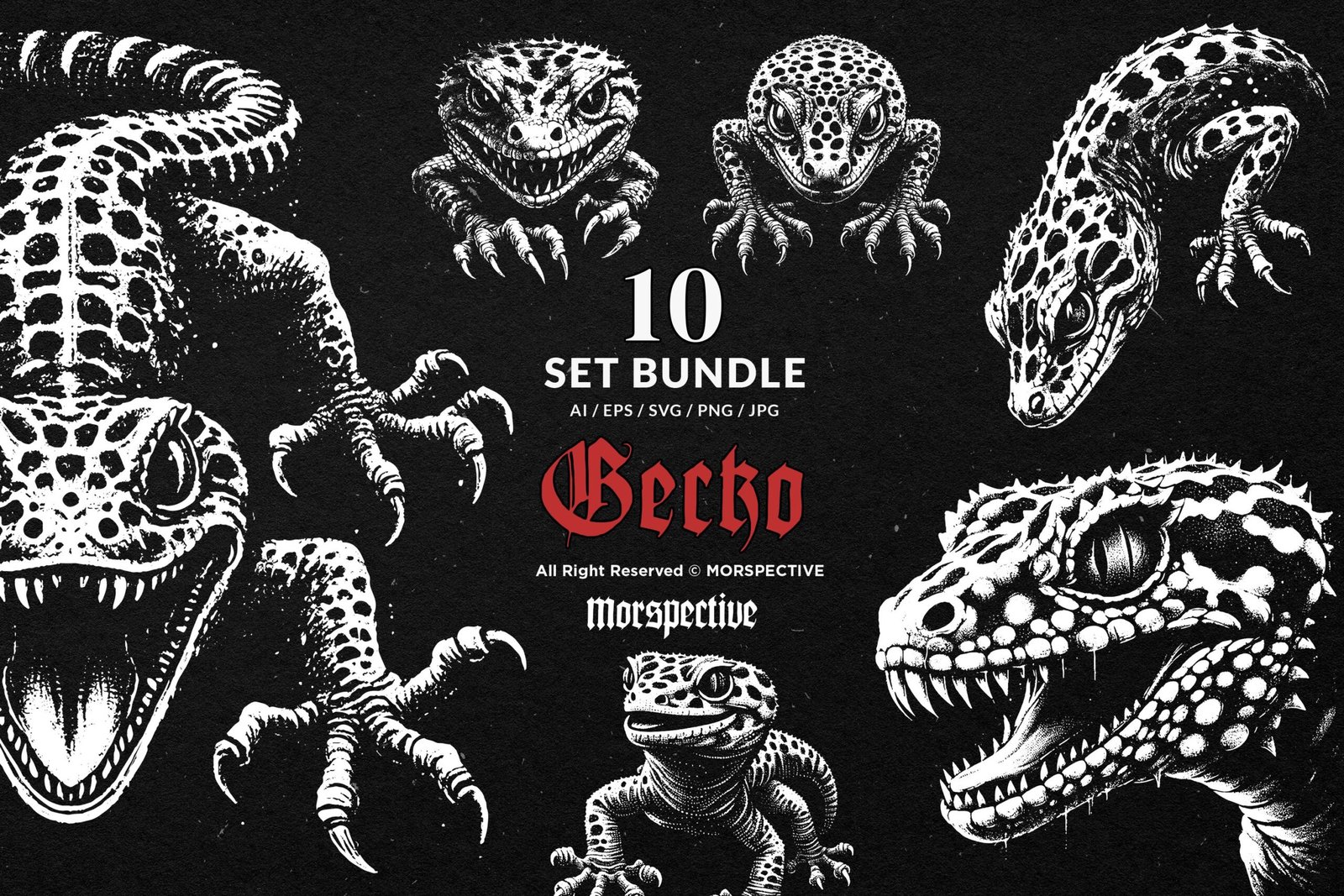 10 Bundle Dark Art Death Gecko 1 10 Bundle Dark Art Death Gecko