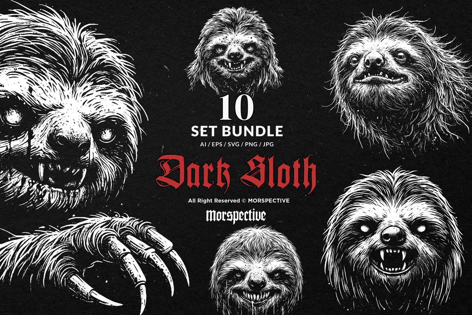 10 Bundle Dark Art Sloth Slow 1 10 Bundle Dark Art Sloth Slow