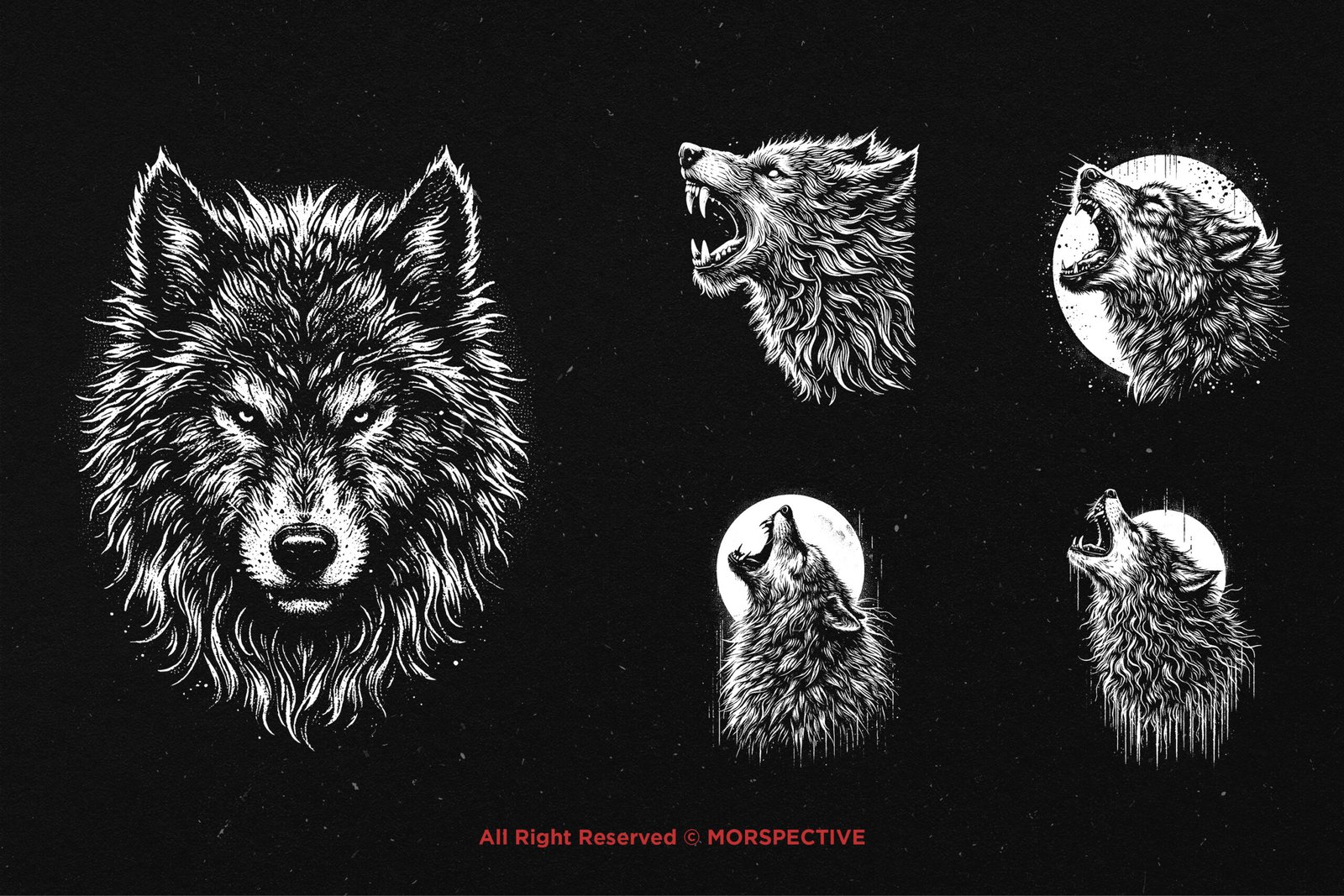 10 Bundle Dark Art Wolf Howling 3 10 Bundle Dark Art Wolf Howling - Image 3