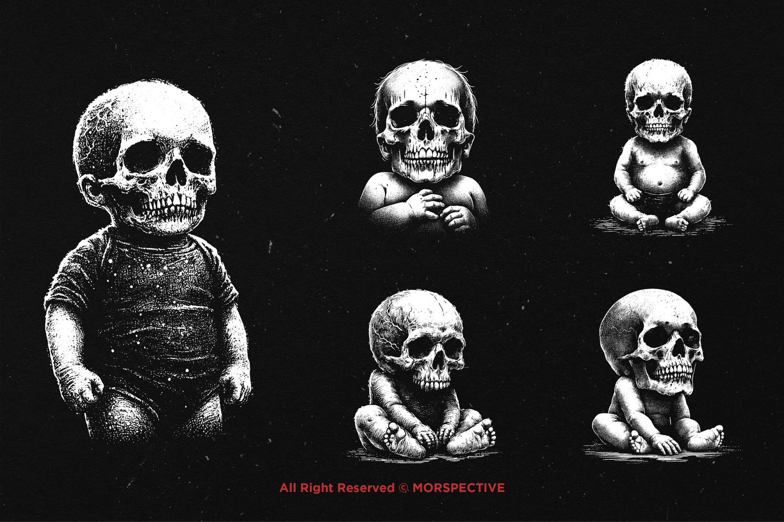 10 Bundle Dark Art Baby Skull 3 10 Bundle Dark Art Baby Skull - Image 3