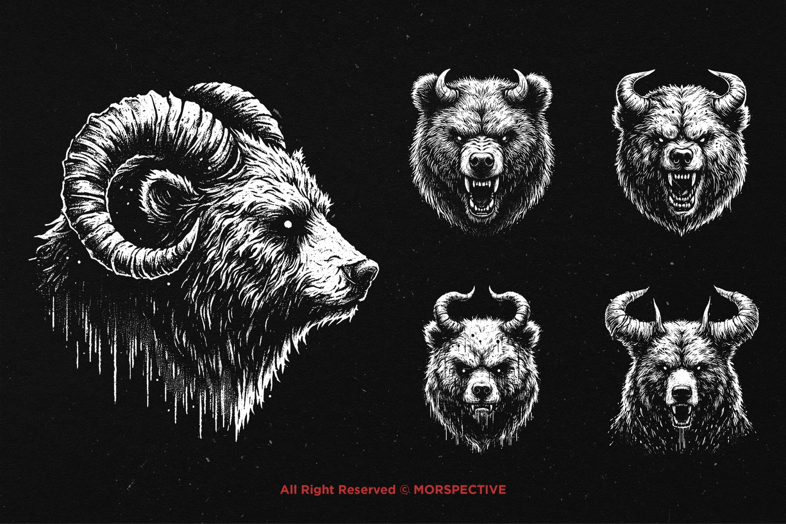 10 Bundle Dark Art Bear Horn 3 10 Bundle Dark Art Bear Horn - Image 3