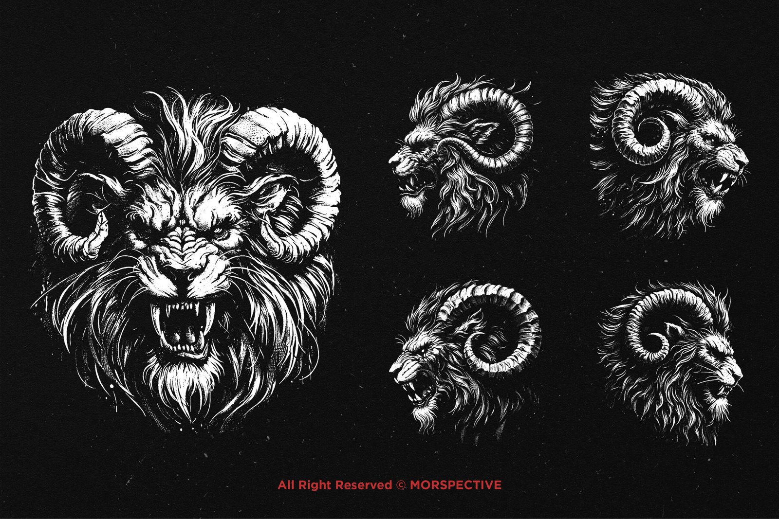 10 Bundle Dark Art Lion Horn 3 10 Bundle Dark Art Lion Horn - Image 3