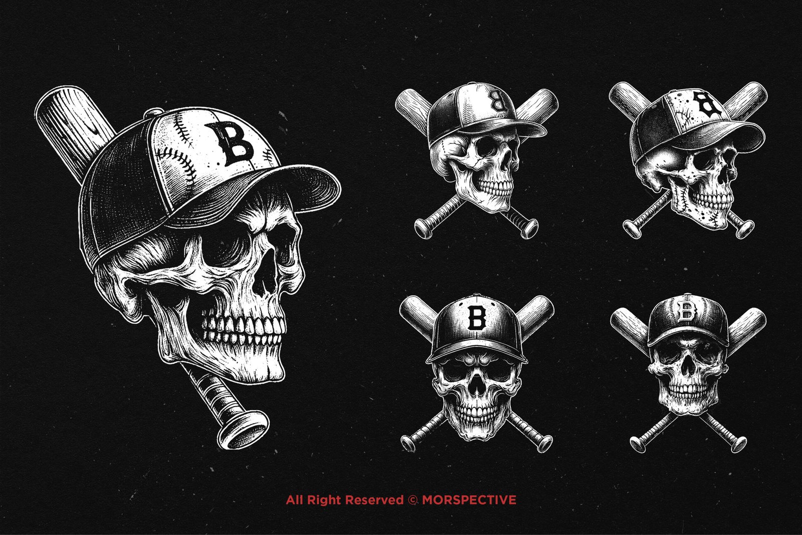 10 Bundle Dark Art Skull Bat Baseball 3 10 Bundle Dark Art Skull Bat Baseball - Image 3