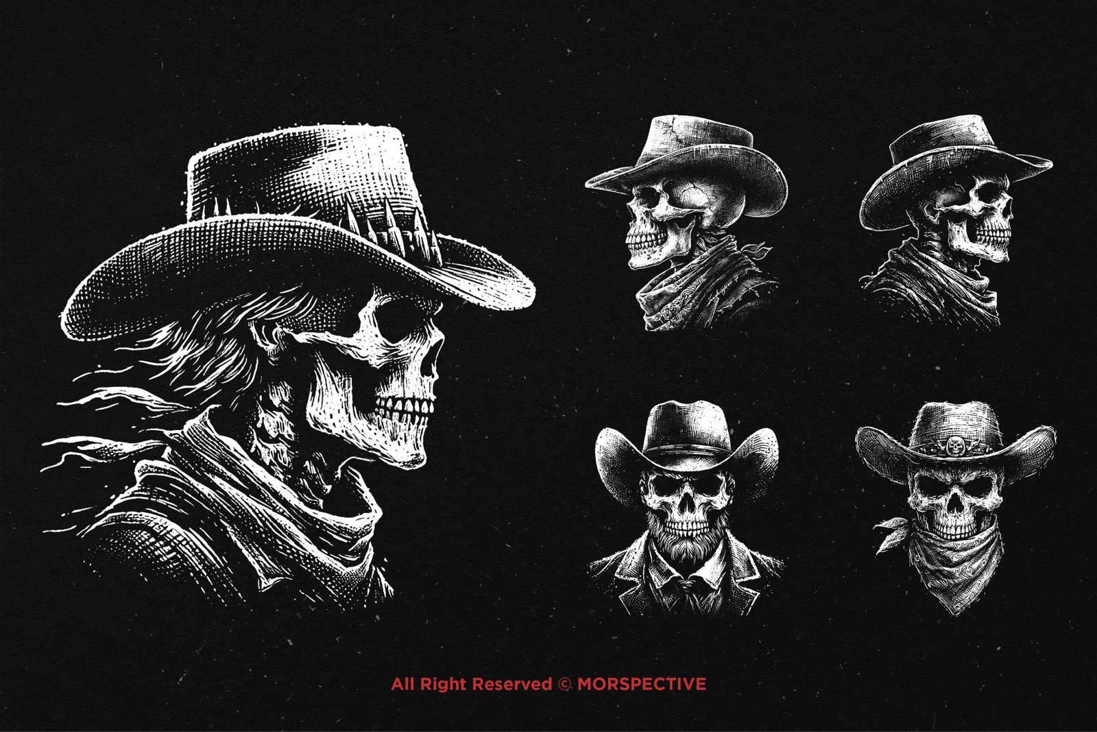 10 Bundle Dark Art Skull Cowboy 3 10 Bundle Dark Art Skull Cowboy - Image 3