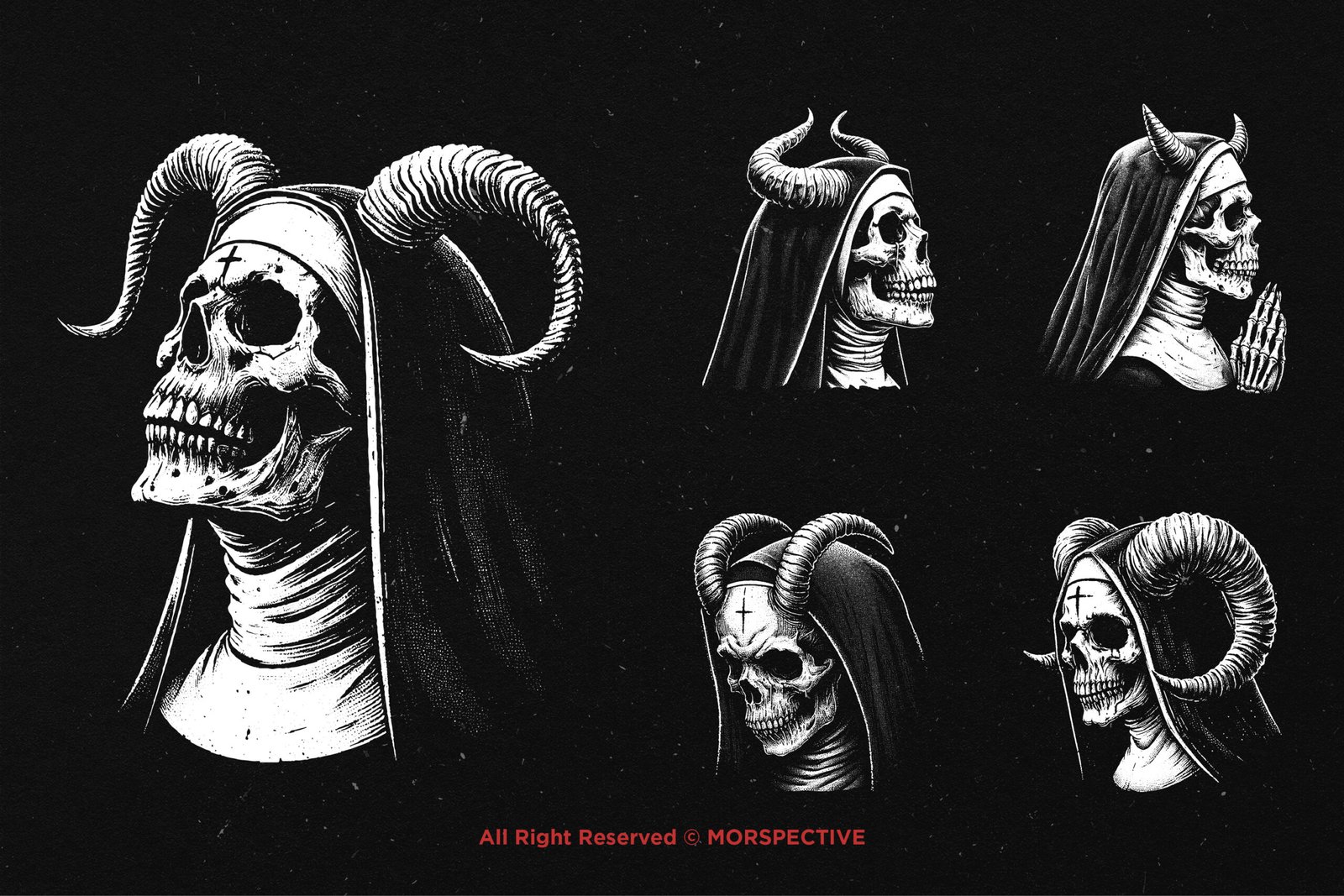 10 Bundle Dark Art Skull Nun Demon 3 10 Bundle Dark Art Skull Nun Demon - Image 3