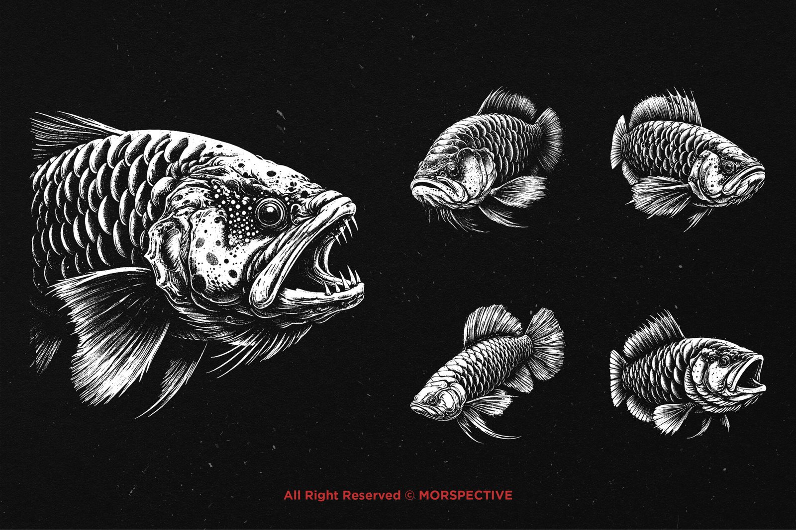 10 Bundle Dark Art Arowana Fish 3 10 Bundle Dark Art Arowana Fish - Image 3