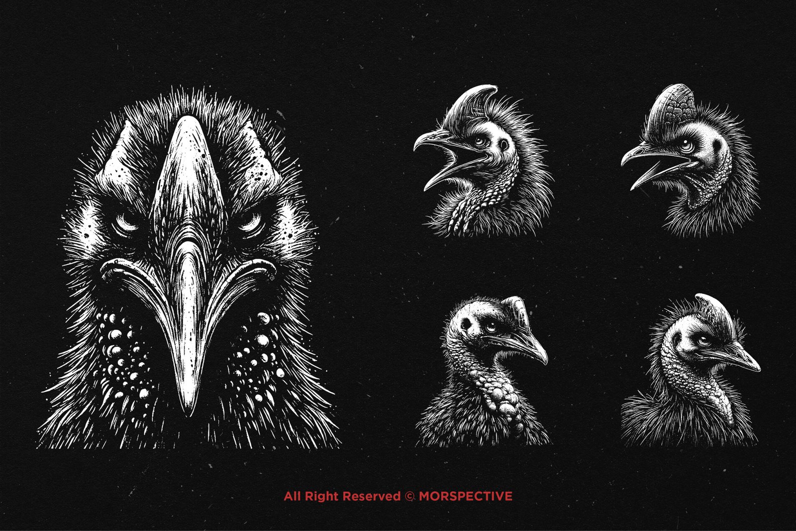 10 Bundle Dark Art Cassowary Bird 3 10 Bundle Dark Art Cassowary Bird - Image 3
