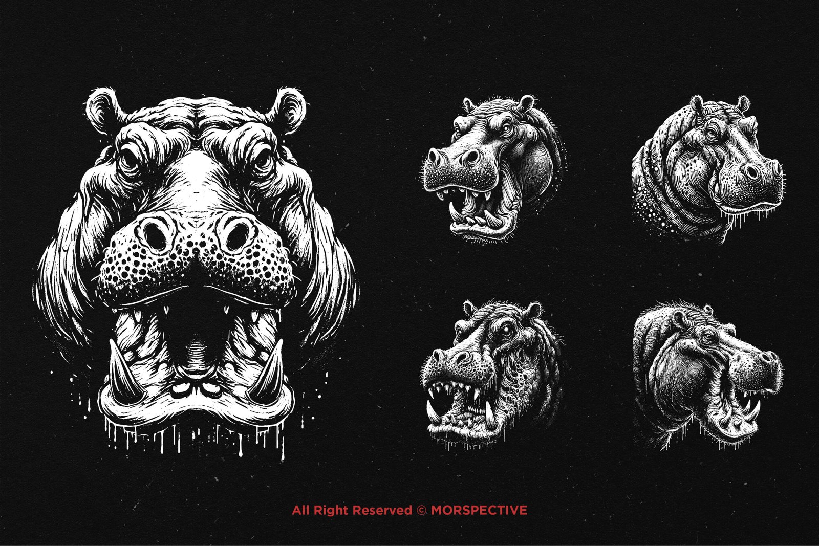 10 Bundle Dark Art Hippopotamus 3 10 Bundle Dark Art Hippopotamus - Image 3