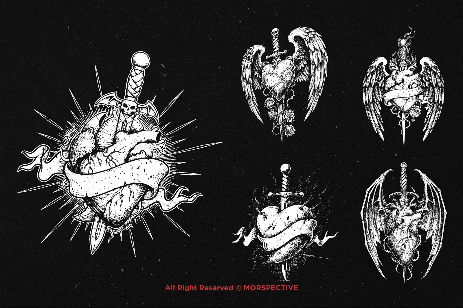 10 Bundle Dark Art Dagger Heart 4 10 Bundle Dark Art Dagger Heart - Image 4