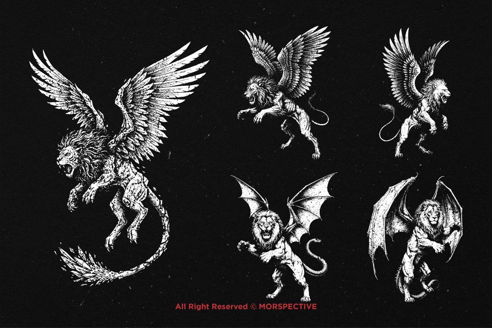 10 Bundle Dark Art Lion Wing Beast 4 10 Bundle Dark Art Lion Wing Beast - Image 4