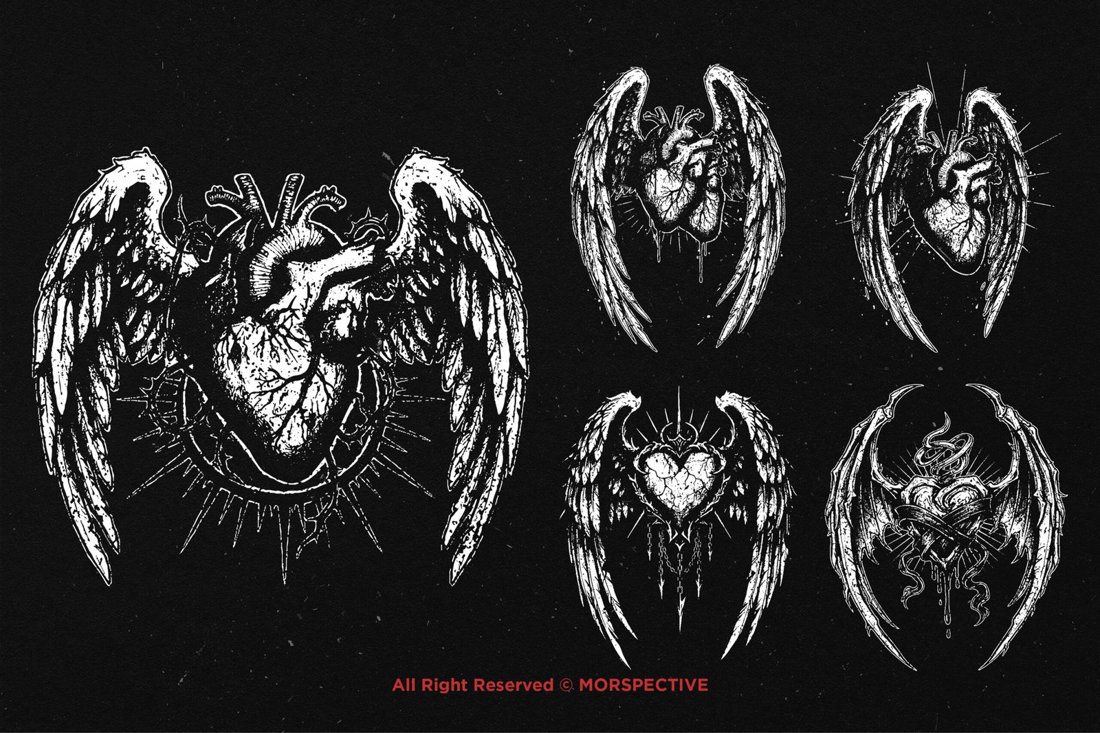 10 Bundle Dark Art Heart Wing 4 10 Bundle Dark Art Heart Wing - Image 4