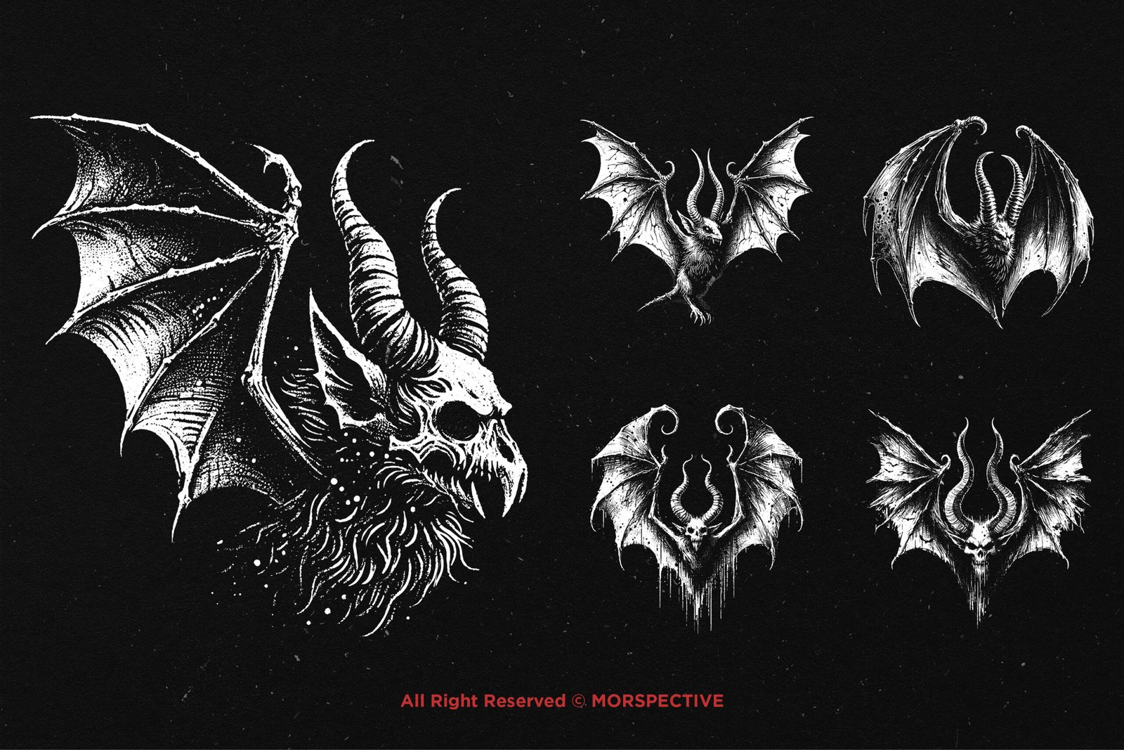 10 Bundle Dark Art Bat Horn 4 10 Bundle Dark Art Bat Horn - Image 4