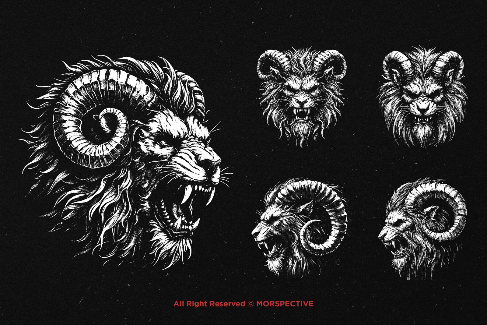 10 Bundle Dark Art Lion Horn 4 10 Bundle Dark Art Lion Horn - Image 4