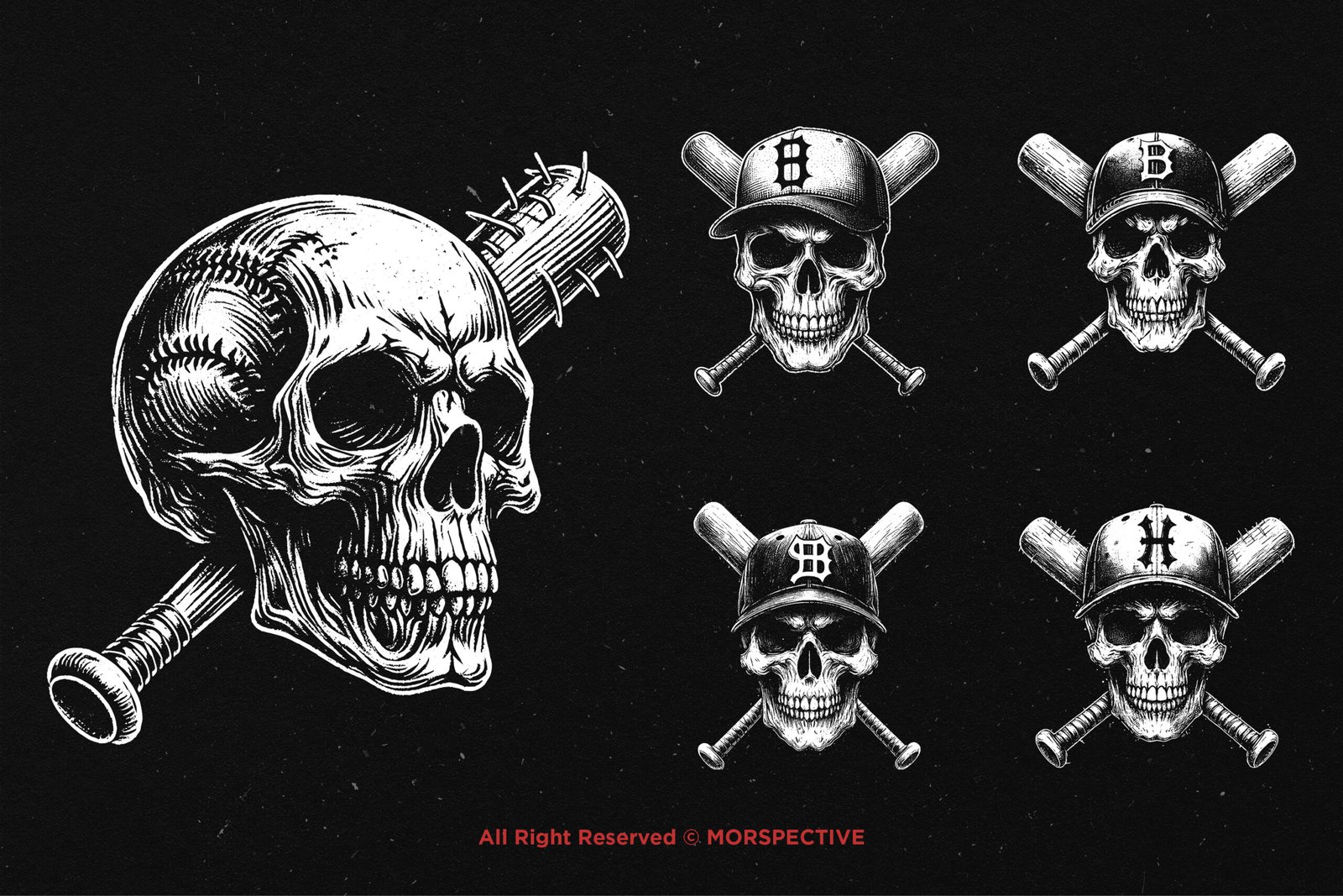 10 Bundle Dark Art Skull Bat Baseball 4 10 Bundle Dark Art Skull Bat Baseball - Image 4