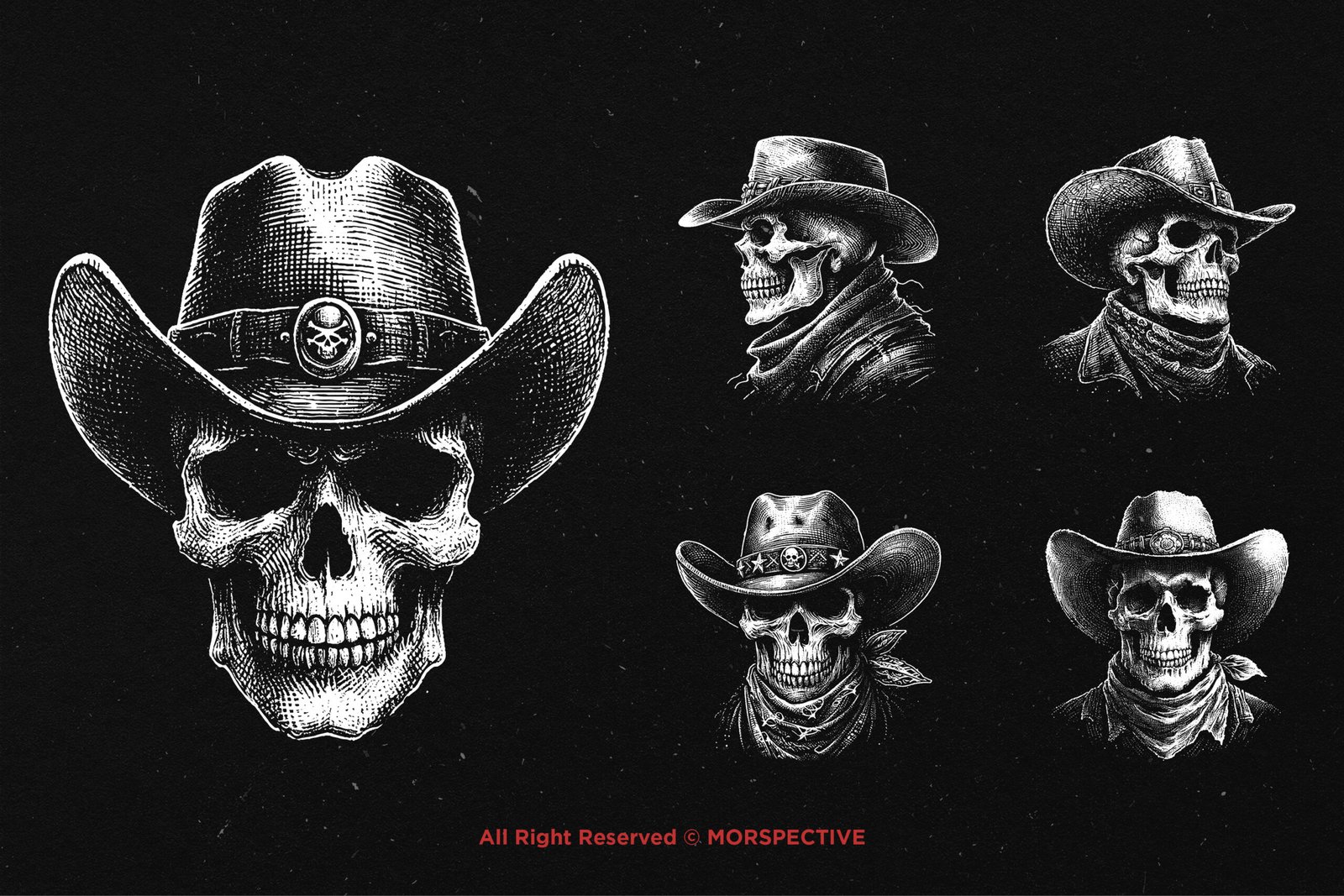 10 Bundle Dark Art Skull Cowboy 4 10 Bundle Dark Art Skull Cowboy - Image 4