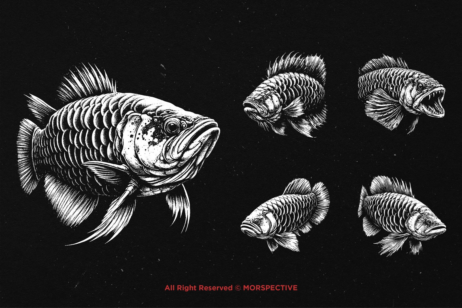 10 Bundle Dark Art Arowana Fish 4 10 Bundle Dark Art Arowana Fish - Image 4