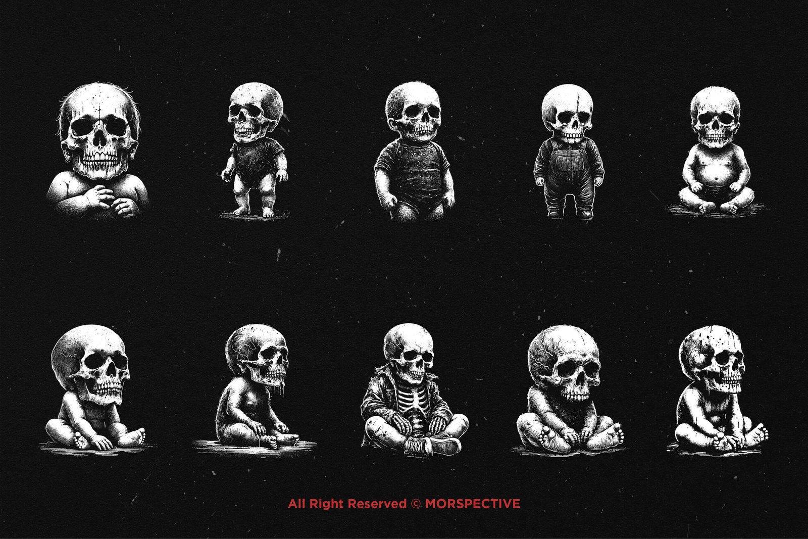 10 Bundle Dark Art Baby Skull 5 10 Bundle Dark Art Baby Skull - Image 5
