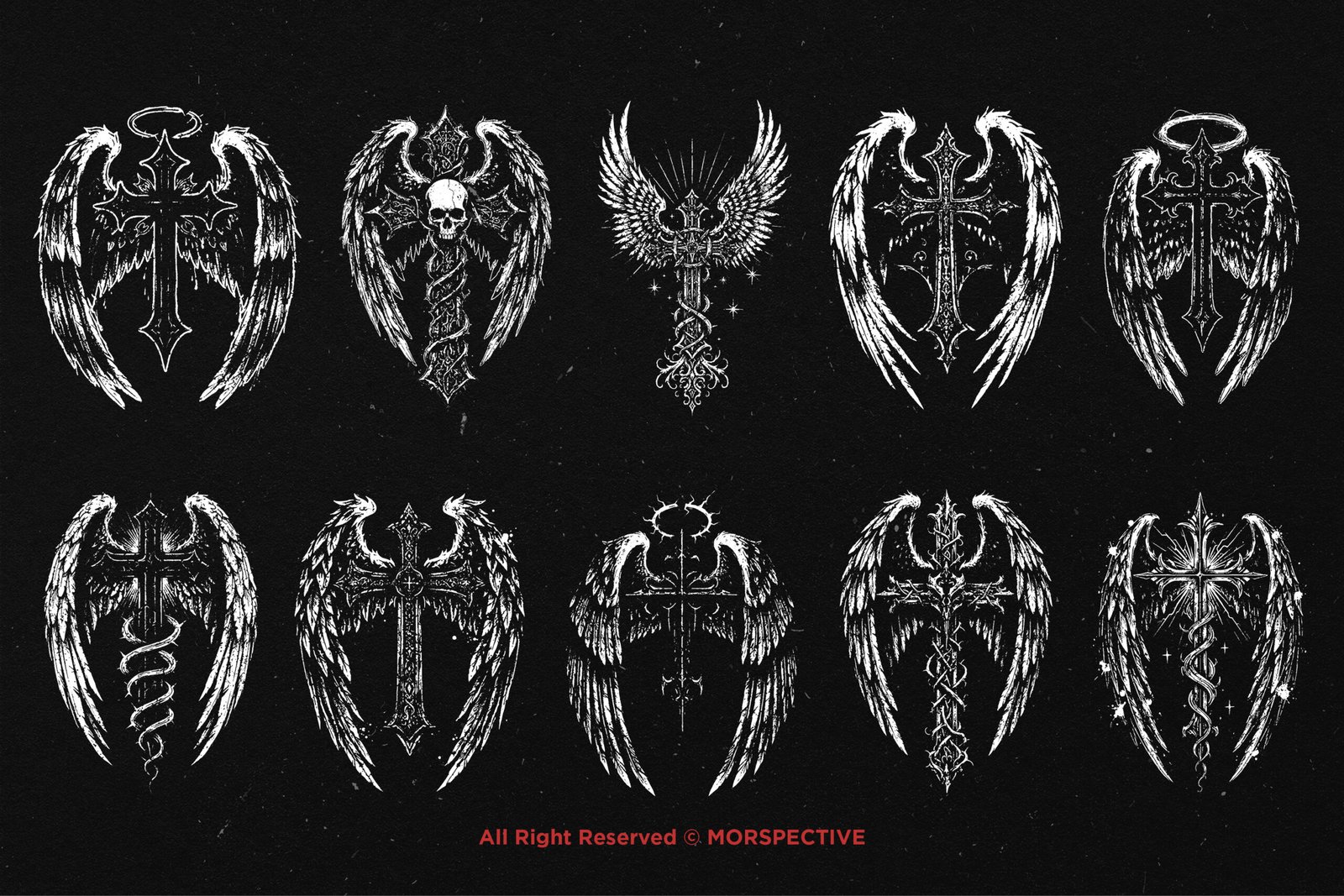 10 Bundle Dark Art Cross Wing 5 10 Bundle Dark Art Cross Wing - Image 5