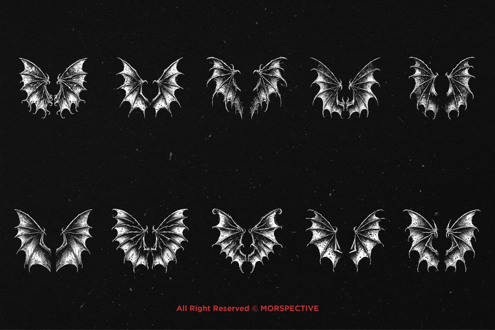 10 Bundle Dark Art Bat Wings 5 10 Bundle Dark Art Bat Wings - Image 5