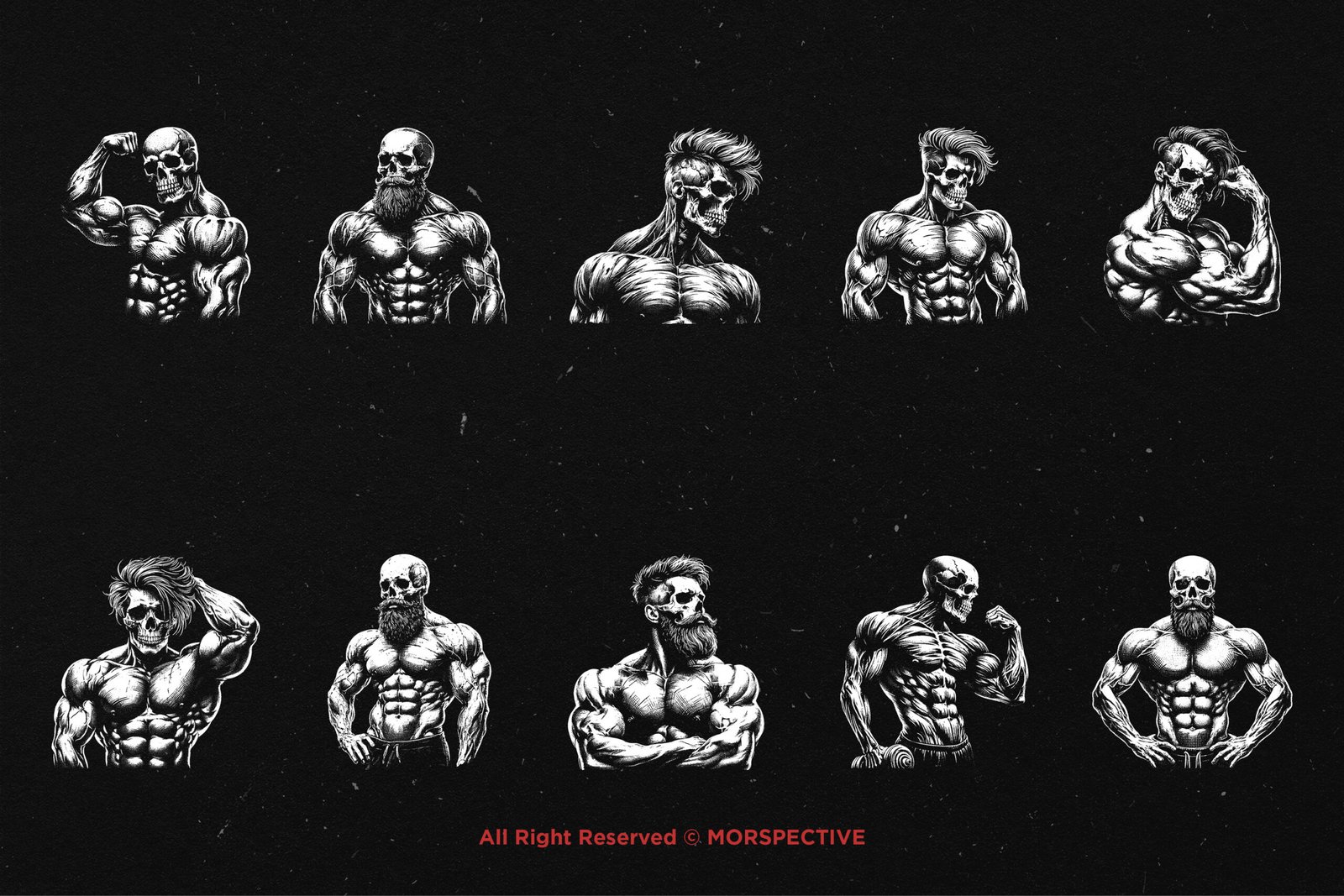 10 Bundle Dark Art Skull Bodybuilder 5 10 Bundle Dark Art Skull Bodybuilder - Image 5