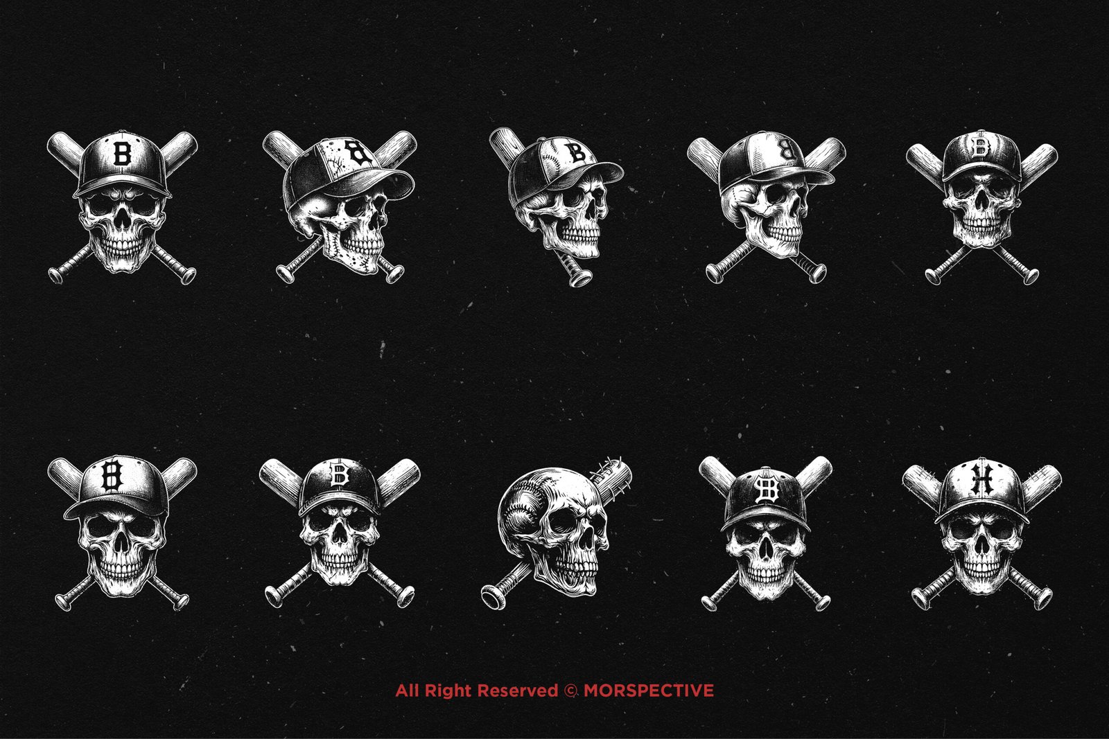 10 Bundle Dark Art Skull Bat Baseball 5 10 Bundle Dark Art Skull Bat Baseball - Image 5