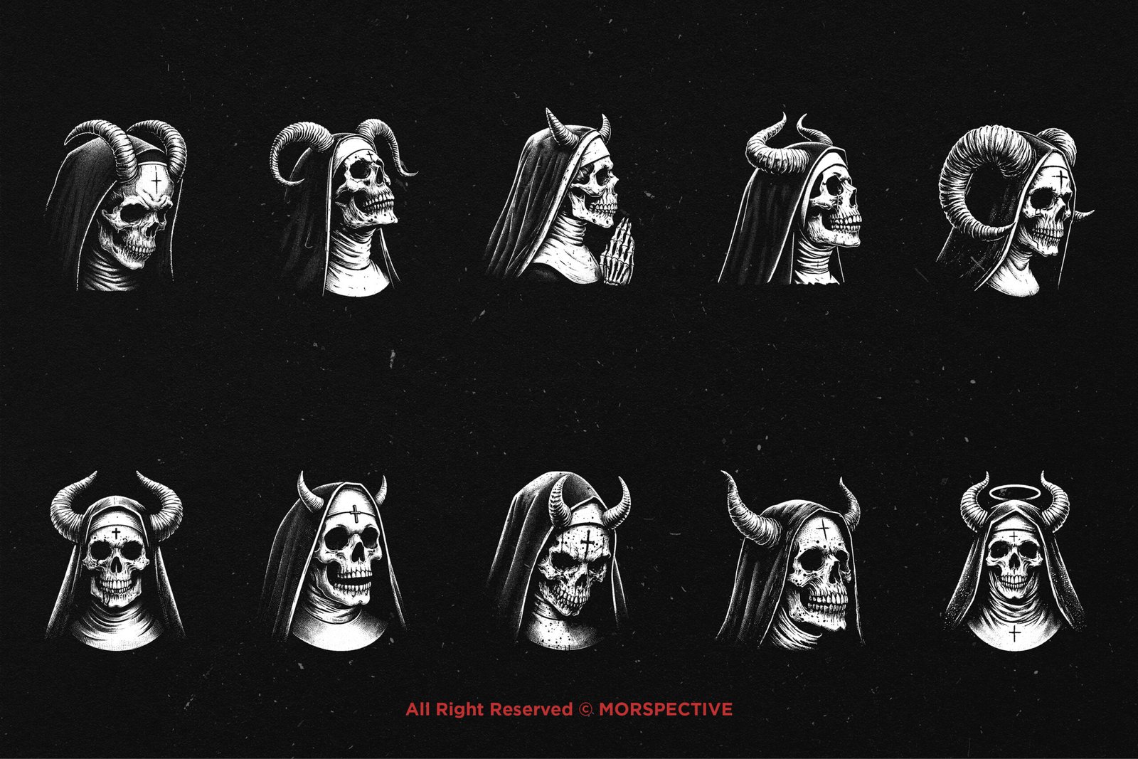 10 Bundle Dark Art Skull Nun Demon 5 10 Bundle Dark Art Skull Nun Demon - Image 5